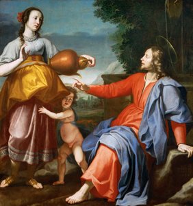 Jesus Christ et la Samaritgaine - Kristus a Samaritánka - Lorenzo Lippi (1606-1665). Olej na plátně