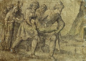 Kristus nese k hrobu, od Lorenzo Lotto