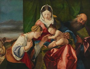 Mystické zasnoubení svaté Kateřiny od Lorenzo Lotto