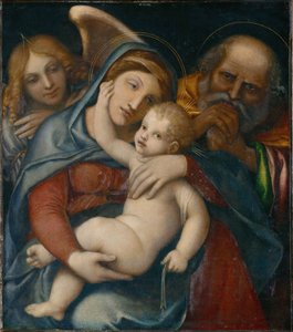 Svatá rodina s andělem Gabrielem od Lorenzo Lotto