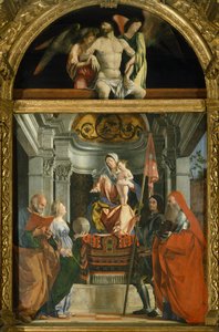 Madonna a svatí od Lorenza Lotta (asi 1480-1556), olej na plátně od Lorenzo Lotto