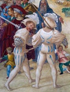 Umučení svaté Barbory, detail z Příběhů svaté Barbory od Lorenzo Lotto