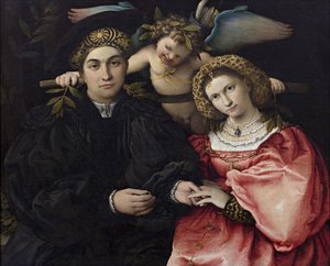 Portrét Marsilio Cassotti a jeho nevěsta Faustina od Lorenzo Lotto