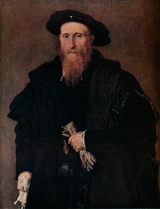 Portrét gentlemana s rukavicemi, c1543 od Lorenzo Lotto