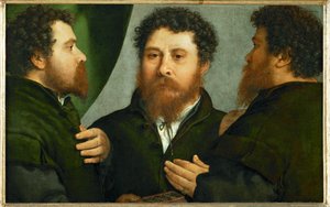 Portrét zlatníka ve třech pohledech (malba na plátně) od Lorenzo Lotto