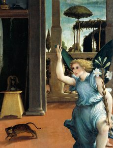 Zvěstování z Recanati, kolem roku 1532, Lorenzo Lotto (1480, kolem roku 1556), olej na plátně od Lorenzo Lotto
