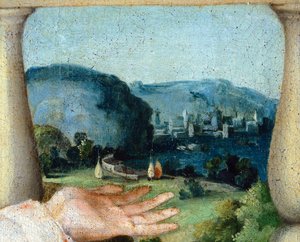 Panna ve slávě mezi svatými Kosmou a Damiánem od Lorenzo Lotto