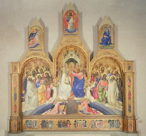 Korunovace Panny Marie, 1414 (tempera na dřevě, zlaté pozadí)