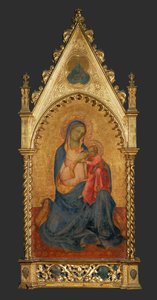 Madona s dítětem v medailonu nahoře: Bůh-Otec... od Lorenzo Monaco