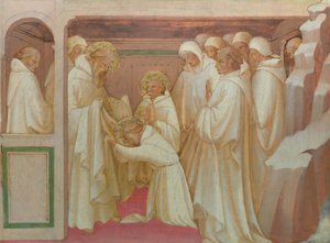 Svatý Benedikt připouští Svaté do Řádu od Lorenzo Monaco
