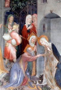 Rozloučení panny se Zachariášem a Alžbětou, detail (Fresco