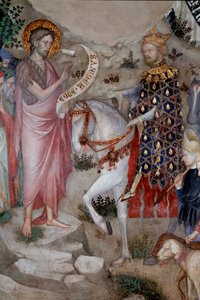 Predikace sv. Jana Křtitele, detail (Fresco od Lorenzo Salimbeni