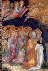 Křest Ježíše svatým Janem Křtitelem křtícím Ježíše Detail Freska od Lorenza od Lorenzo Salimbeni