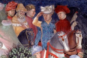 Předurčení svatého Jana Křtitele davům, detail (Fresco od Lorenzo Salimbeni