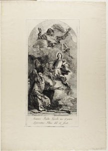Svatá Anna a svatý Joachim Obětování Panny Marie jako dítěte Věčnému Otci od Lorenzo Tiepolo