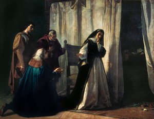 La queen Jeanne Iere dite Jeanne la Folle (Juana la Loca) (1479-1555) Obraz Lorenza VALLESA (1830-1910). Madrid. Muzeum Prado. od Lorenzo Valles