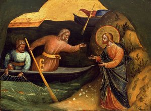 Panel Volání apoštolů Peter a Andrew Predella, asi 1370.