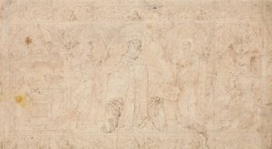 Návrh antependia: Madonna della Misericordia se svatými Janem Křtitelem..., cca 1370. od Lorenzo Veneziano.