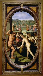 Herkules zabíjí draka Hesperidek, 1572 (olej na břidlici) od Lorenzo dello Sciorina