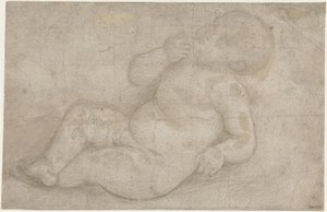 Studie pro ležícího Ježíška od Lorenzo di Credi (attributed to)