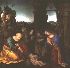 Madonna zbožňující Ježíška od Lorenzo di Credi