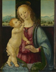 Madonna a dítě s granátovým jablkem, 14751480. od Lorenzo di Credi