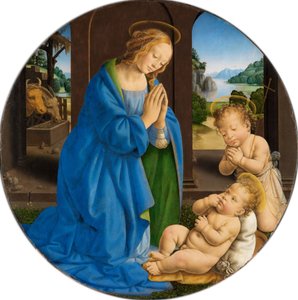Marie klanějící se Dítěti s malým svatým Janem od Lorenzo di Credi