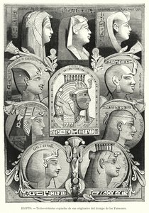 Starověké egyptské portrétní hlavy (litho) od Lothar Michael Burger