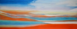 Miracle Water, 2004, (olej a šelak na gesso na dřevěné desce) od Lou Gibbs