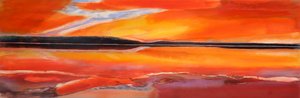 Phoenix Rising, 2014, olej a šelak na gesso panelu