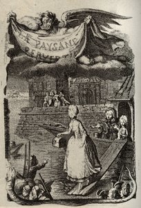 Ilustrace k filmu „Zvrácený rolník aneb nebezpečí města“ od francouzského spisovatele Restifa de La Bretonne (1734-1806). Rytina Bineta z 18. století.