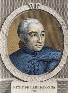 Portrét Restifa de La Bretonne (1734-1806) - od Bineta, rytina
