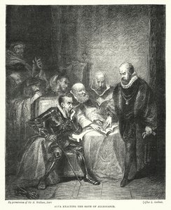 Alva vyžaduje přísahu věrnosti (rytina) od Louis (after) Gallait