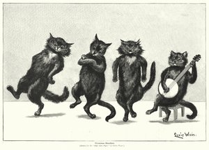 Kočky tančí (litho) od Louis (after) Wain