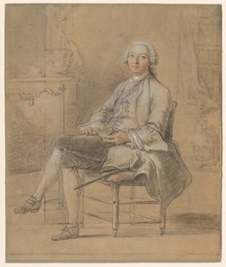 Sedící muž držící tabatěrku, c. 1750-1760. od Louis Aubert