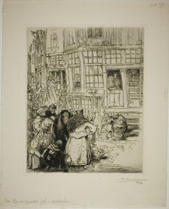 Ulice v židovské čtvrti, Amsterdam od Louis Auguste Lepère