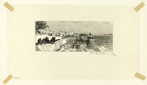 Nábřeží Bercy, druhý talíř z knihy Le Long de la Seine et des Boulevards od Louis Auguste Lepère