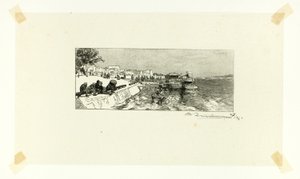 Nábřeží Bercy, druhý talíř z knihy Le Long de la Seine et des Boulevards od Louis Auguste Lepère