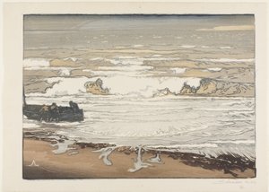 Prolamování vln, zářijový příliv od Louis Auguste Lepère