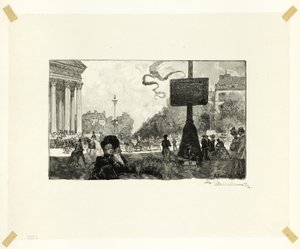 Roh Rue Royale, šestnáctá deska z knihy Le Long de la Seine et des Boulevards od Louis Auguste Lepère