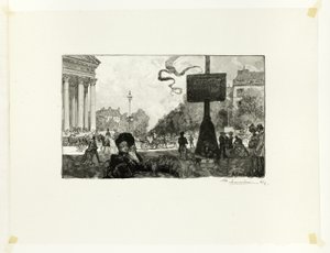 Roh Rue Royale, šestnáctá deska z knihy Le Long de la Seine et des Boulevards od Louis Auguste Lepère