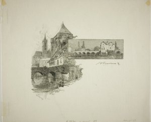 Moret: mlýn na dřevo od Louis Auguste Lepère