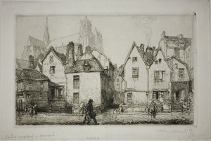 Staré domy, Amiens od Louis Auguste Lepère