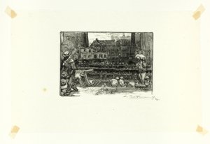 Vykladači omítky, třetí deska z knihy Le Long de la Seine et des Boulevards od Louis Auguste Lepère