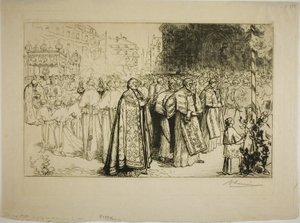 Opětovný vstup průvodu do katedrály v Nantes od Louis Auguste Lepère