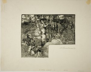 Jízda za psy, Mont-Gérard od Louis Auguste Lepère
