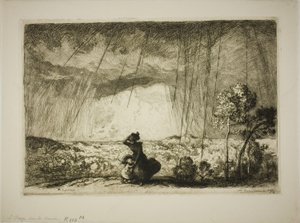 Bouře na duně od Louis Auguste Lepère