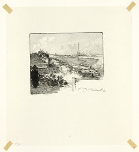 Svítání, čtrnáctá deska z knihy Le Long de la Seine et des Boulevards od Louis Auguste Lepère
