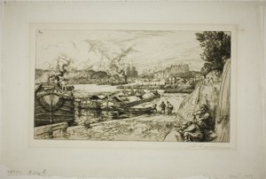 Seina v ústí kanálu Saint-Martin od Louis Auguste Lepère