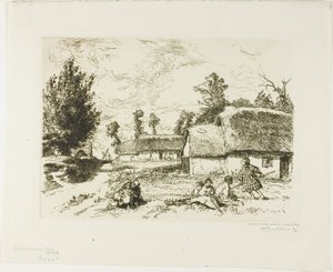 Dvě chaty od Louis Auguste Lepère